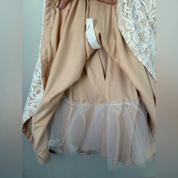 B Darlin Cream Lace Wedding Dress - Picture 4 of 5